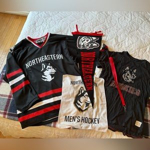 Northeastern Hockey Jersey and merch bundle
